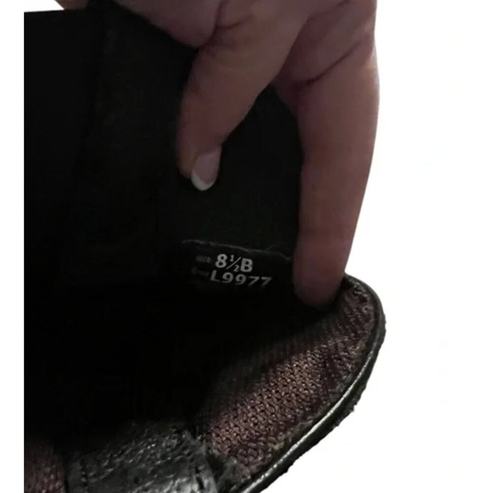 Justin Black Leather Western Boots With Embroidered Wing Design & Square Toe 8.5 - Picture 11 of 11